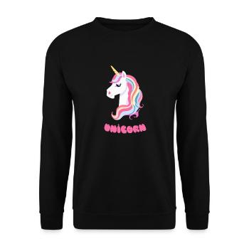 Licorne arc-en-ciel Licorne Cheval arc-en-ciel LGBTQ 2 - Sweat-shirt Unisexe - noir - Devant - Alina (178cm) & Michal (187cm)