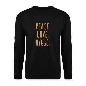 Peace Love Hygge - Unisex Pullover - Schwarz - Vorne - Alina (178cm) & Michal (187cm)