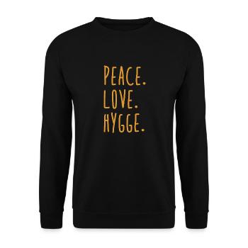 Peace Love Hygge - Unisex Pullover - Schwarz - Vorne - Alina (178cm) & Michal (187cm)