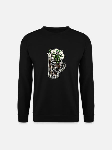 Riding Leprechaun (Irish Leprechaun) - Unisex Sweatshirt - black