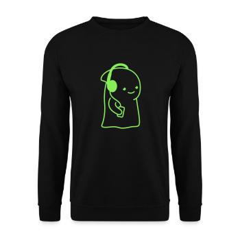 Mignon Horreur Fantôme Halloween Fantôme Écouter de la musique - Sweat-shirt Unisexe - noir - Devant - Alina (178cm) & Michal (187cm)