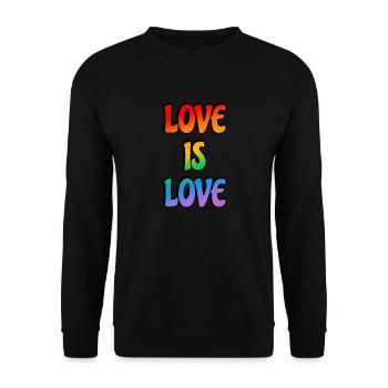Rainbow Love is Love - Unisex Sweatshirt - black - Front - Alina (178cm) & Michal (187cm)