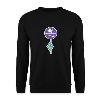 Street sign of a magical world - Unisex Sweatshirt - black - Front - Alina (178cm) & Michal (187cm)