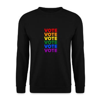 Repeat Voting – Pride Flag - LGBTQIA+ - Unisex Sweatshirt - black - Front - Alina (178cm) & Michal (187cm)