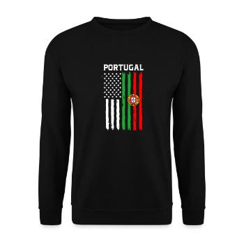 Portugal - Unisex Sweatshirt - black - Front - Alina (178cm) & Michal (187cm)