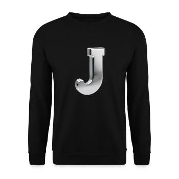 Chrome ,, J " Metallic - Unisex Pullover - Schwarz - Vorne - Alina (178cm) & Michal (187cm)