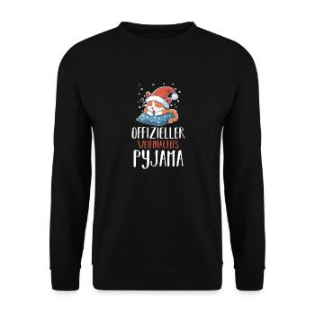 Chemise de nuit officielle de Noël Chats - Sweat-shirt Unisexe - noir - Devant - Alina (178cm) & Michal (187cm)