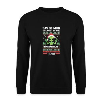 Santa Claus Christmas Ugly Christmas - Unisex Sweatshirt - black - Front - Alina (178cm) & Michal (187cm)