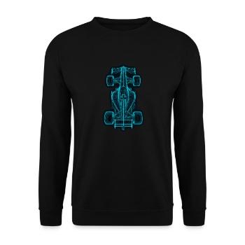 Design de voiture de course futuriste bleu - Sweat-shirt Unisexe - noir - Devant - Alina (178cm) & Michal (187cm)