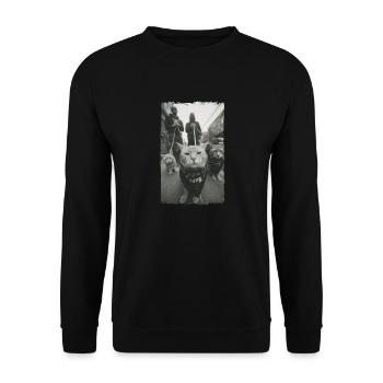 Gangster Cats Streetwear Cool Cat Motif - Sweat-shirt Unisexe - noir - Devant - Alina (178cm) & Michal (187cm)
