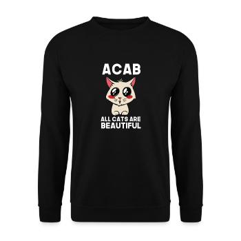 ACAB all cats are beautiful - Unisex Pullover - Schwarz - Vorne - Alina (178cm) & Michal (187cm)