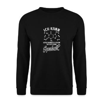 koffein Kaffee Spruch Chemische Formel Lustig - Unisex Pullover - Schwarz - Vorne - Alina (178cm) & Michal (187cm)