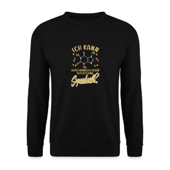 Coffein Kaffee Spruch Chemische Formel Lustig - Unisex Pullover - Schwarz - Vorne - Alina (178cm) & Michal (187cm)