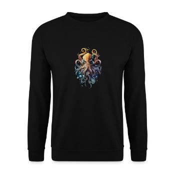 Octopus Octopus Octopus Watercolor Ocean Sea - Unisex Sweatshirt - black - Front - Alina (178cm) & Michal (187cm)