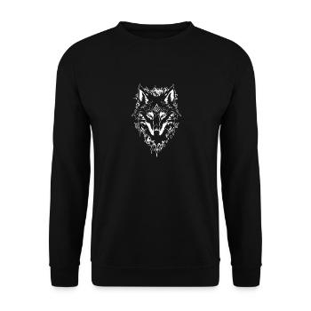 Wolf Wild Animal Forest Nature Hiking Wilderness - Unisex Sweatshirt - black - Front - Alina (178cm) & Michal (187cm)