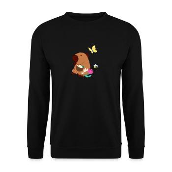 Capybara,illustration,cocktail,papillon,fleur - Sweat-shirt Unisexe - noir - Devant - Alina (178cm) & Michal (187cm)