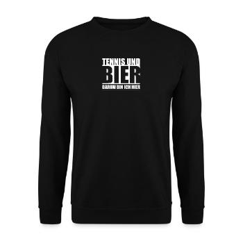 Tennis und Bier - Unisex Pullover - Schwarz - Vorne - Alina (178cm) & Michal (187cm)