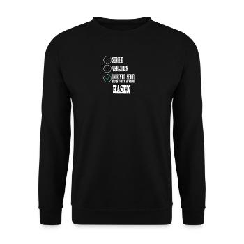 In einer Beziehung mit meinem Hasen - Unisex Pullover - Schwarz - Vorne - Alina (178cm) & Michal (187cm)