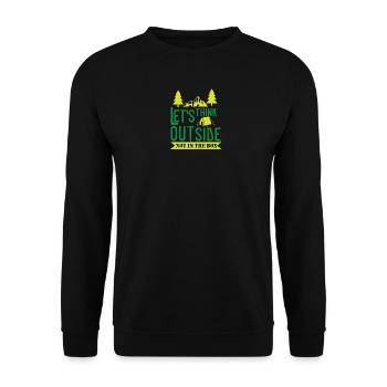 Lets think Outside - Not in the Box - Unisex Sweatshirt - black - Front - Alina (178cm) & Michal (187cm)