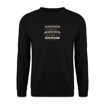 KRANKENSCHWESTER NOTAUFNAHME - Unisex Pullover - Schwarz - Vorne - Alina (178cm) & Michal (187cm)