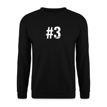 Teamplayer Hashtag Nummer 3 Drei Mannschaft - Unisex Pullover - Schwarz - Vorne - Alina (178cm) & Michal (187cm)