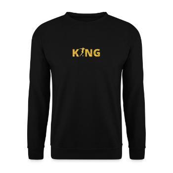 Fussball Soccer King Koenig Gold - Unisex Pullover - Schwarz - Vorne - Alina (178cm) & Michal (187cm)