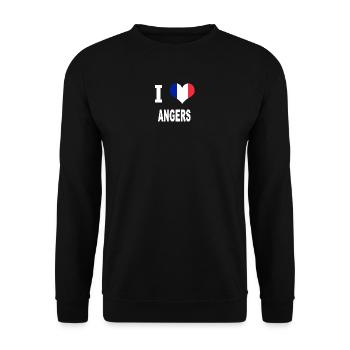 I Love ANGERS - Unisex Pullover - Schwarz - Vorne - Alina (178cm) & Michal (187cm)
