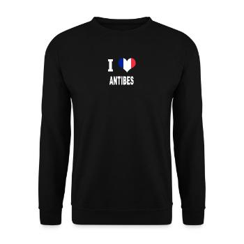 J'aime ANTIBES - Sweat-shirt Unisexe - noir - Devant - Alina (178cm) & Michal (187cm)