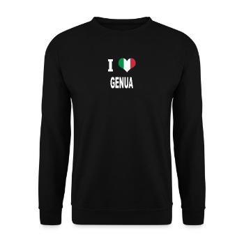 J'aime l'Italie GENES - Sweat-shirt Unisexe - noir - Devant - Alina (178cm) & Michal (187cm)