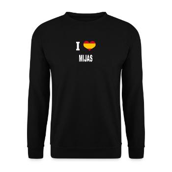 I Love Spain MIJAS - Unisex Pullover - Schwarz - Vorne - Alina (178cm) & Michal (187cm)
