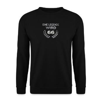 A legend becomes 66 - Unisex Sweatshirt - black - Front - Alina (178cm) & Michal (187cm)