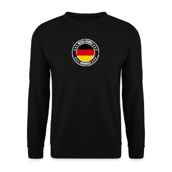 Meine Heimat ist ARENDSEE - Unisex Pullover - Schwarz - Vorne - Alina (178cm) & Michal (187cm)