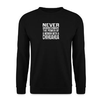 jamais sous-estimer la puissance d'une femme chihuahua - Sweat-shirt Unisexe - noir - Devant - Alina (178cm) & Michal (187cm)