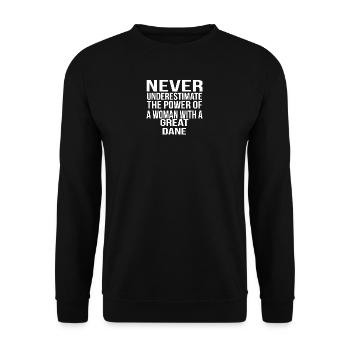 jamais sous-estimer la puissance de la femme dogue - Sweat-shirt Unisexe - noir - Devant - Alina (178cm) & Michal (187cm)