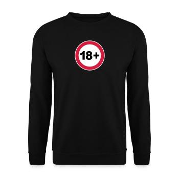 18 / 18. Geburtstag. / 18+ - Unisex Pullover - Schwarz - Vorne - Alina (178cm) & Michal (187cm)