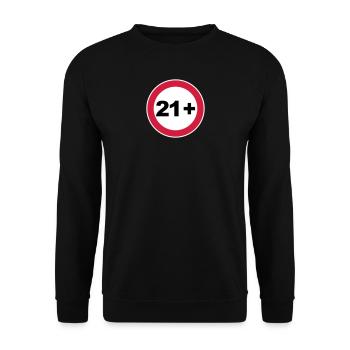 21. Geburtstag 21+ - Unisex Pullover - Schwarz - Vorne - Alina (178cm) & Michal (187cm)