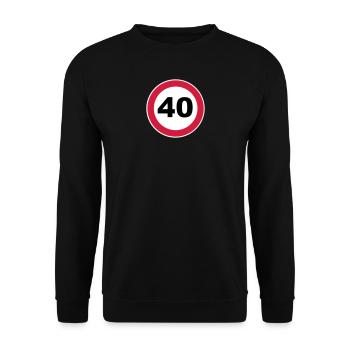 40. Geburtstag - Unisex Pullover - Schwarz - Vorne - Alina (178cm) & Michal (187cm)