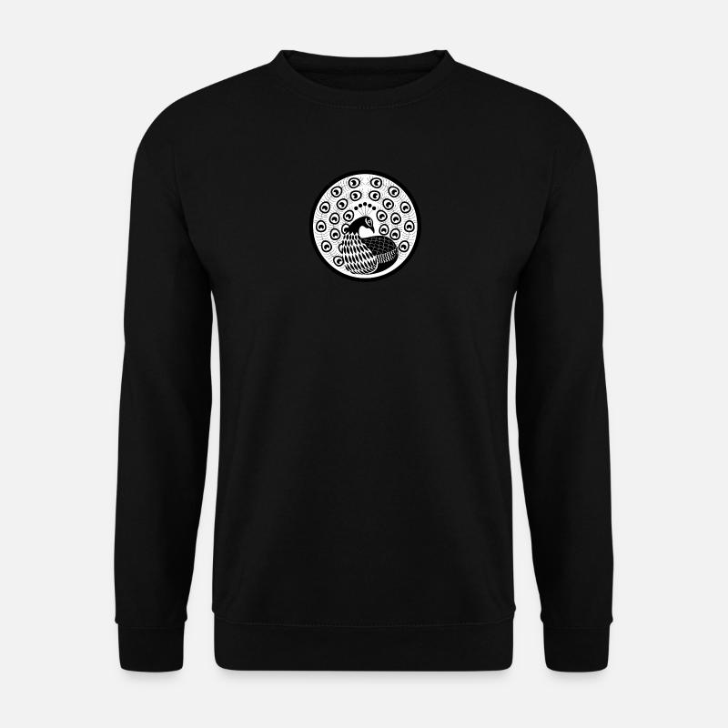 Japanisches Motiv "Pfau" - Unisex Pullover - Schwarz