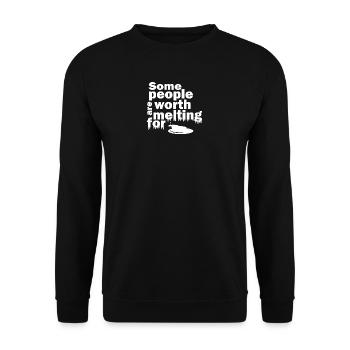 Liebe Liebes Dahin schmelzen Verliebt - Unisex Pullover - Schwarz - Vorne - Alina (178cm) & Michal (187cm)