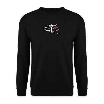 Skelett Skeleton Brust Rippen Horror Kostüm - Unisex Pullover - Schwarz - Vorne - Alina (178cm) & Michal (187cm)