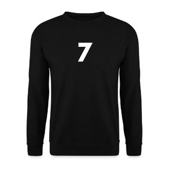 Number 7, number 7, 7, seven, number seven, seven, - Unisex Sweatshirt - black - Front - Alina (178cm) & Michal (187cm)
