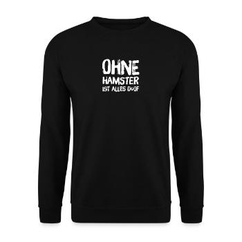 Hamster liebe haustiere - Unisex Pullover - Schwarz - Vorne - Alina (178cm) & Michal (187cm)