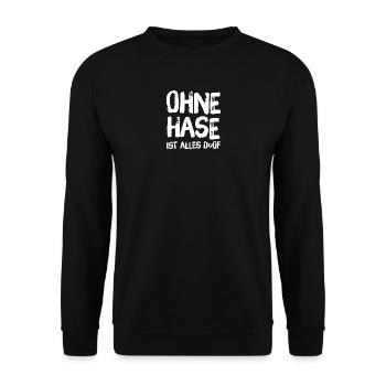 Hasen Haustier Liebe - Unisex Pullover - Schwarz - Vorne - Alina (178cm) & Michal (187cm)