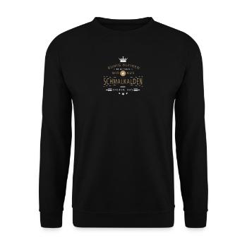 Schmalkalden Stadt - Unisex Pullover - Schwarz - Vorne - Alina (178cm) & Michal (187cm)