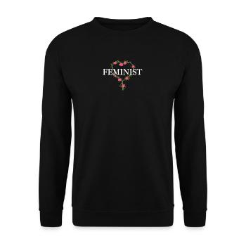 Feminist - Unisex Pullover - Schwarz - Vorne - Alina (178cm) & Michal (187cm)