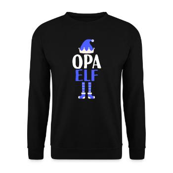 Opa Elf Großvater Geschenk - Unisex Pullover - Schwarz - Vorne - Alina (178cm) & Michal (187cm)