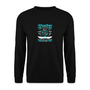 Altenpfleger Anforderungen - Unisex Pullover - Schwarz - Vorne - Alina (178cm) & Michal (187cm)