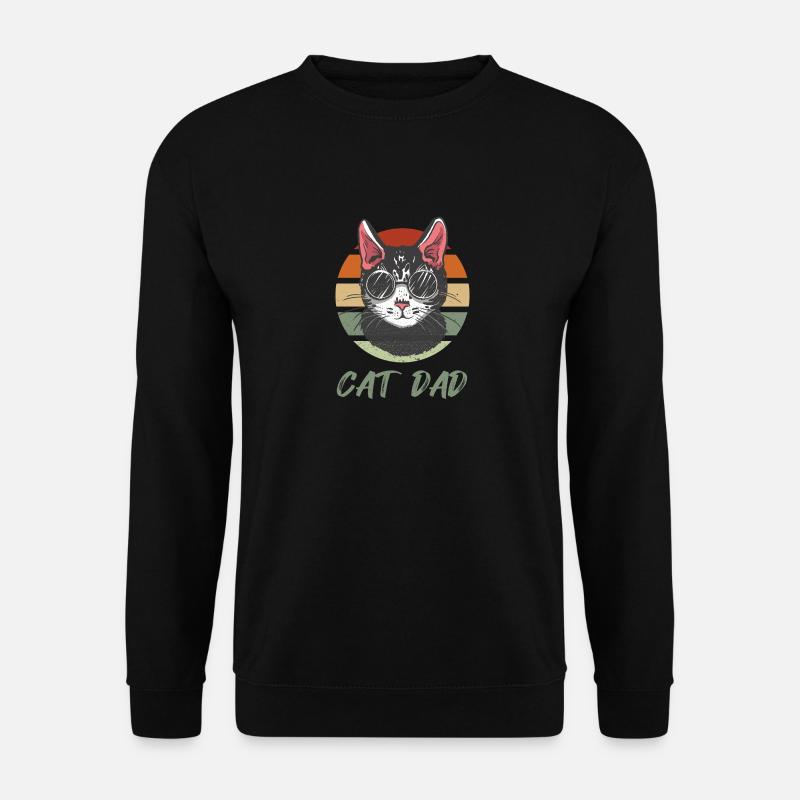 cat dad - Unisex Pullover - Schwarz