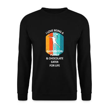 Badminton Badminton Badminton Player Chocolat - Sweat-shirt Unisexe - noir - Devant - Alina (178cm) & Michal (187cm)
