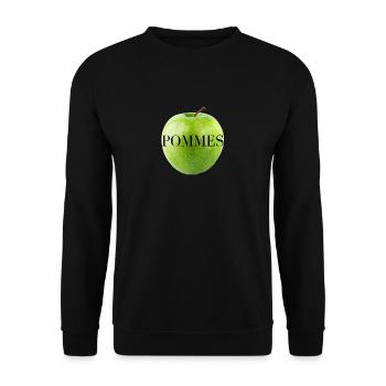Apple Design - Modern - New - Delicious - Unisex Sweatshirt - black - Front - Alina (178cm) & Michal (187cm)